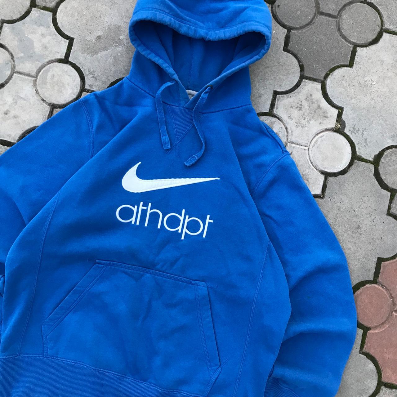 vintage nike athdpt big swoosh hoodie y2k usa... - Depop