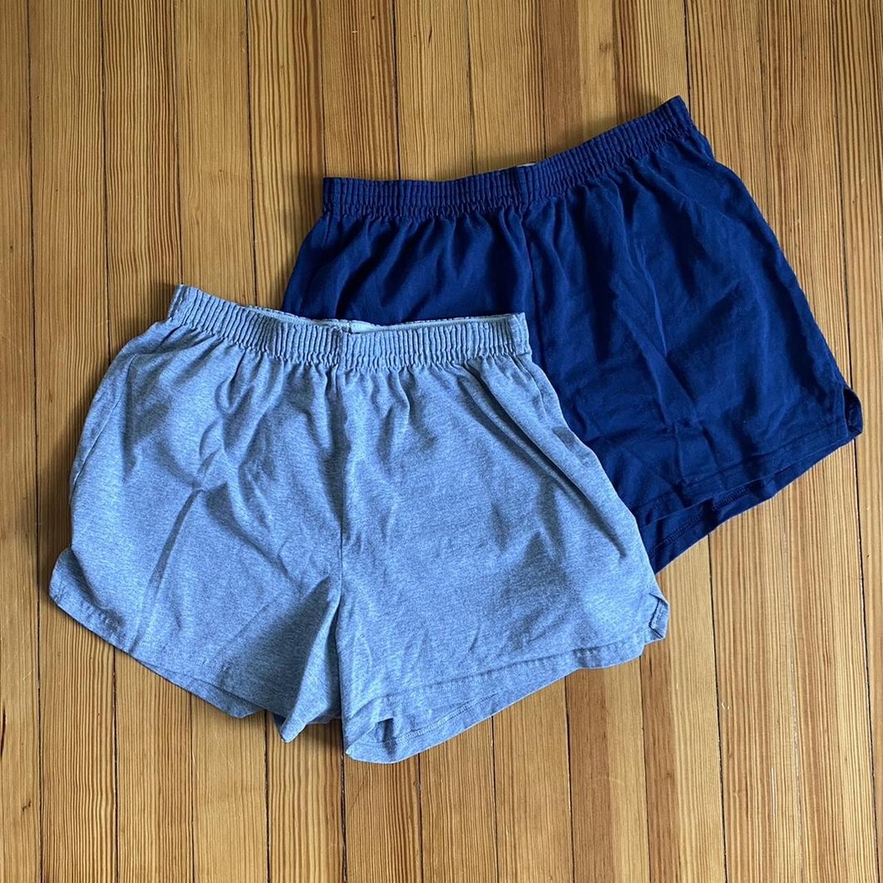 Soffe Women's Navy and Grey Shorts | Depop