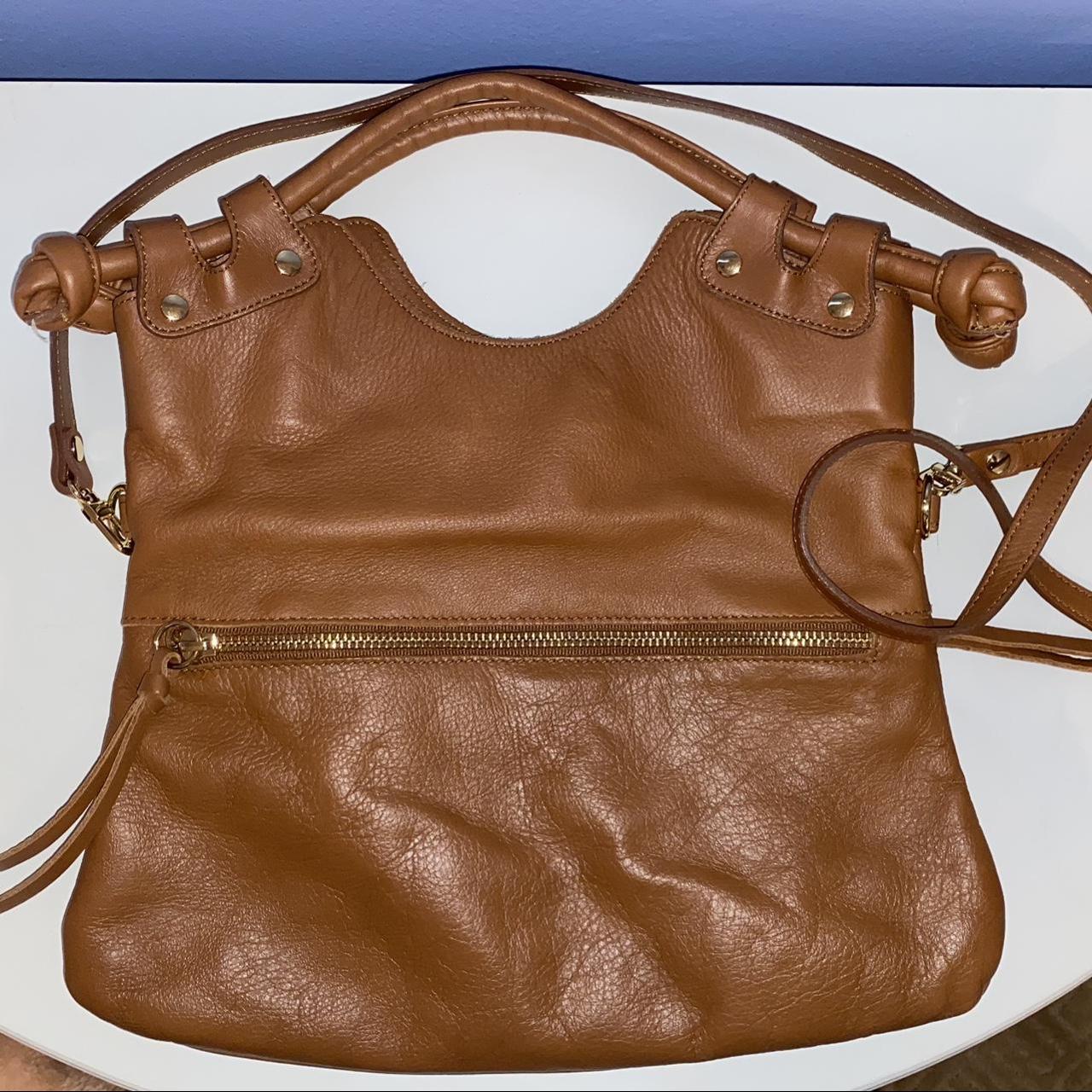 DISSONA Beige&White Top Italian Leather Bag - Depop