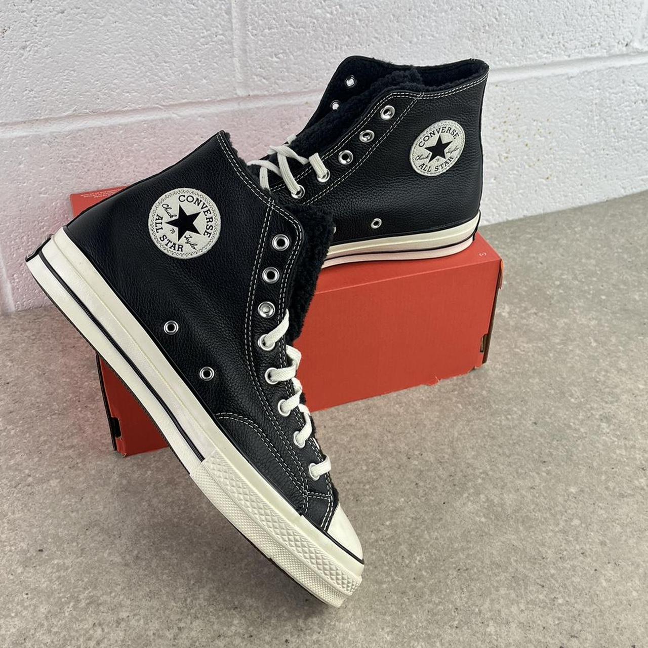 Converse Men's Black and White Trainers | Depop