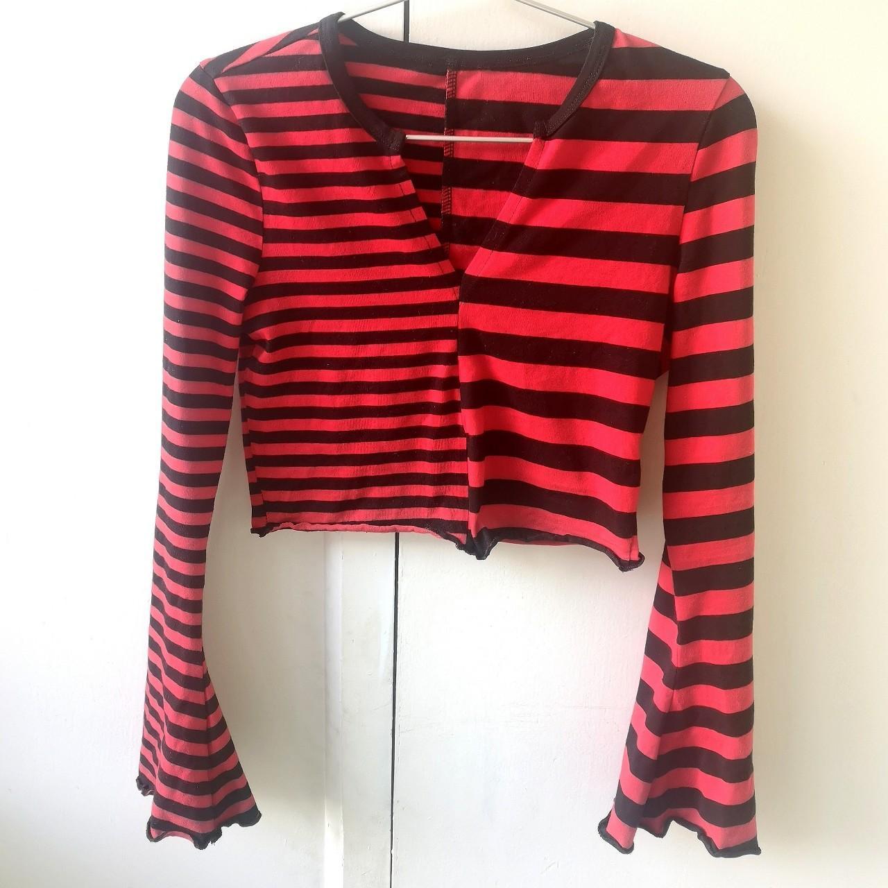 Red and Black Striped Crop Top 🖤 Red and black... Depop