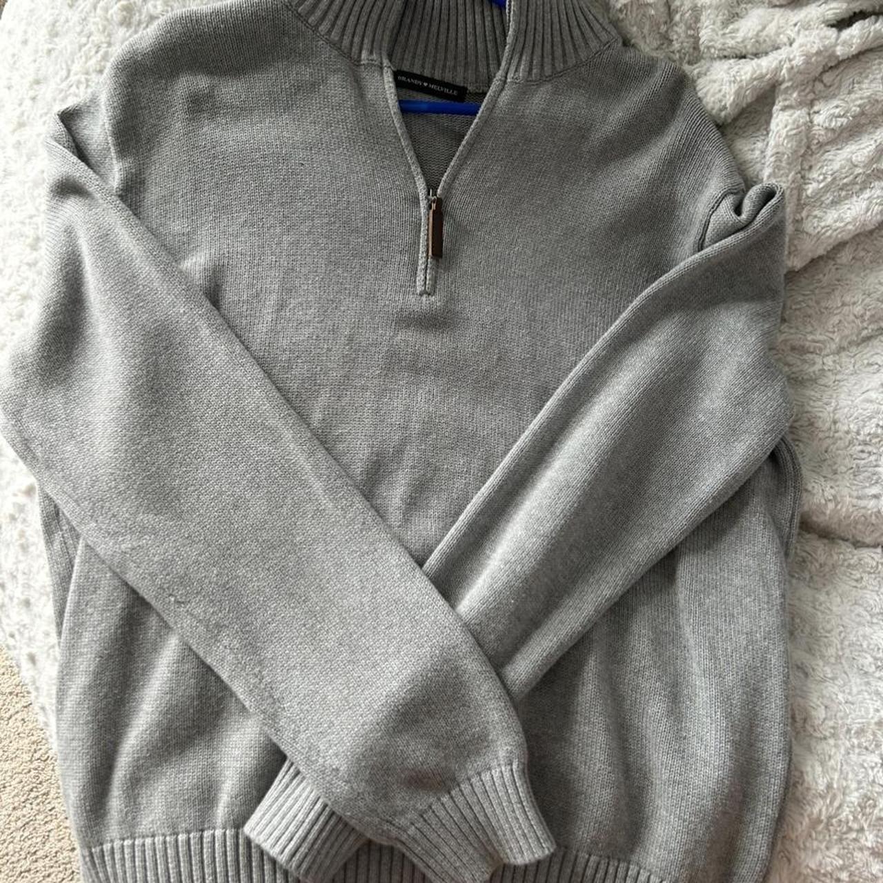 brandy melville knit quarter zip sweater! super cute... - Depop