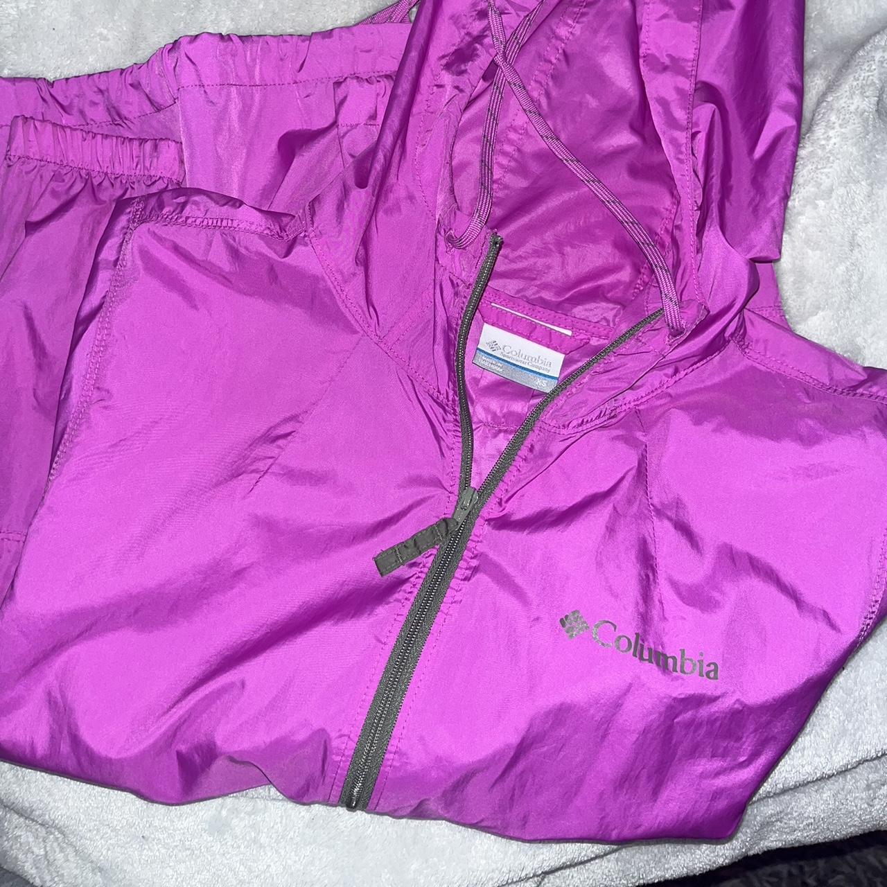 Bright pink Columbia rain jacket! Size XS Depop