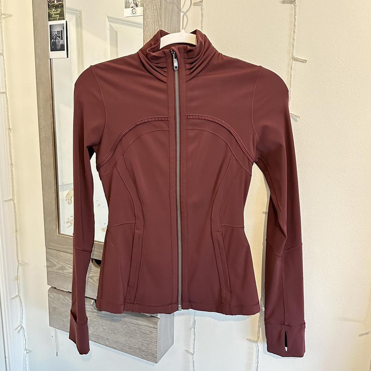 burgundy - maroon lululemon define jacket -size... - Depop