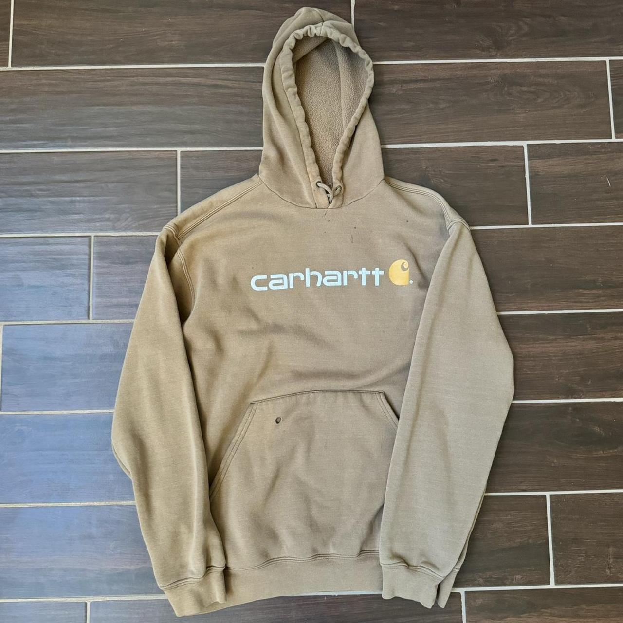 Vintage Carhartt Logo hoodie size large - Depop