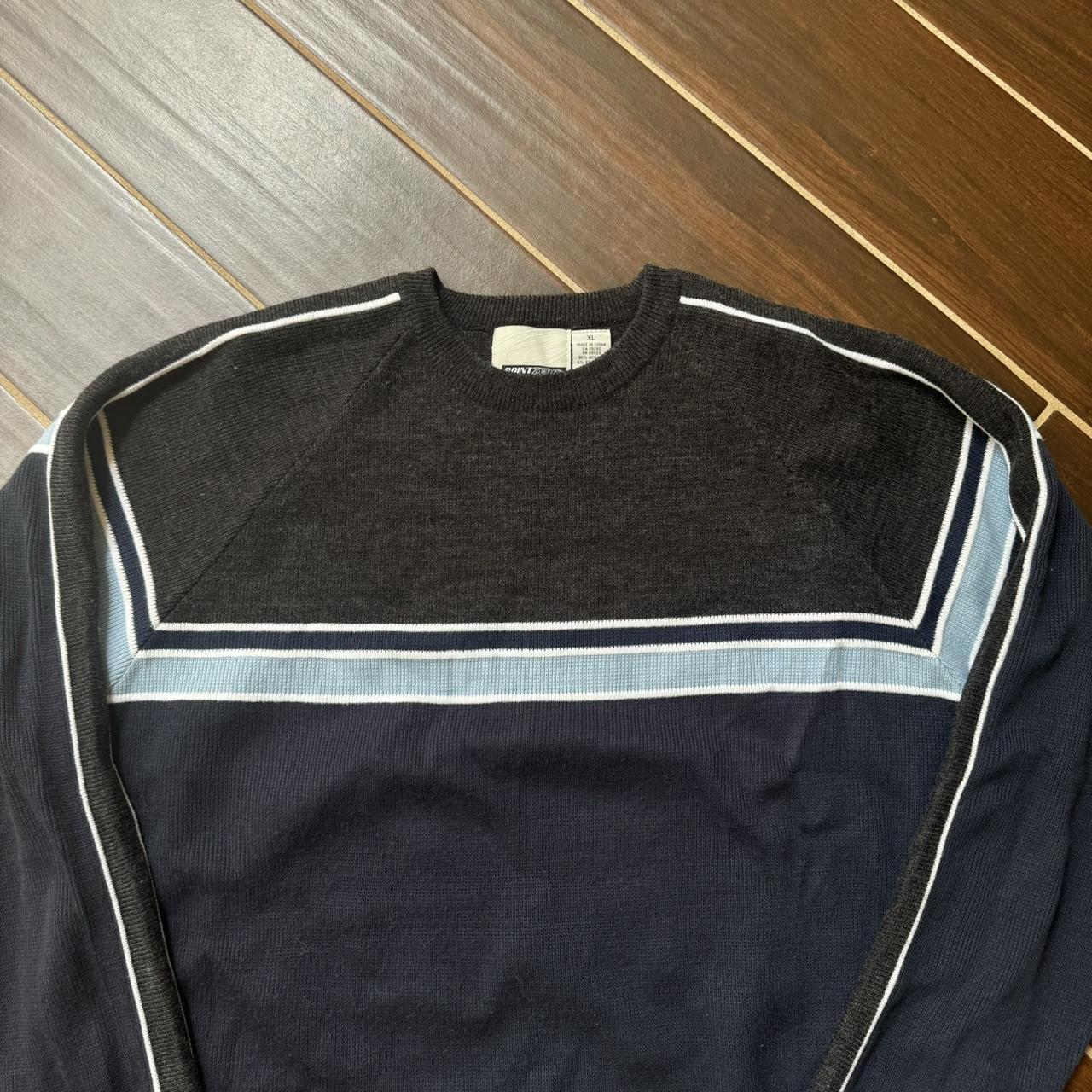 Vintage y2k 2000s Point zero Striped sweatshirt size... Depop