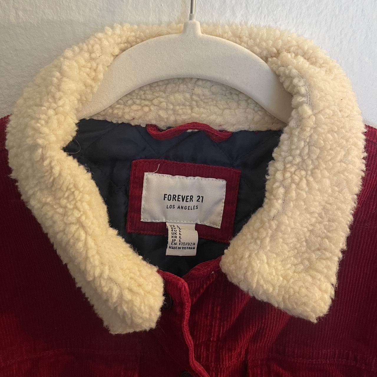 Forever 21 cropped red corduroy jacket with