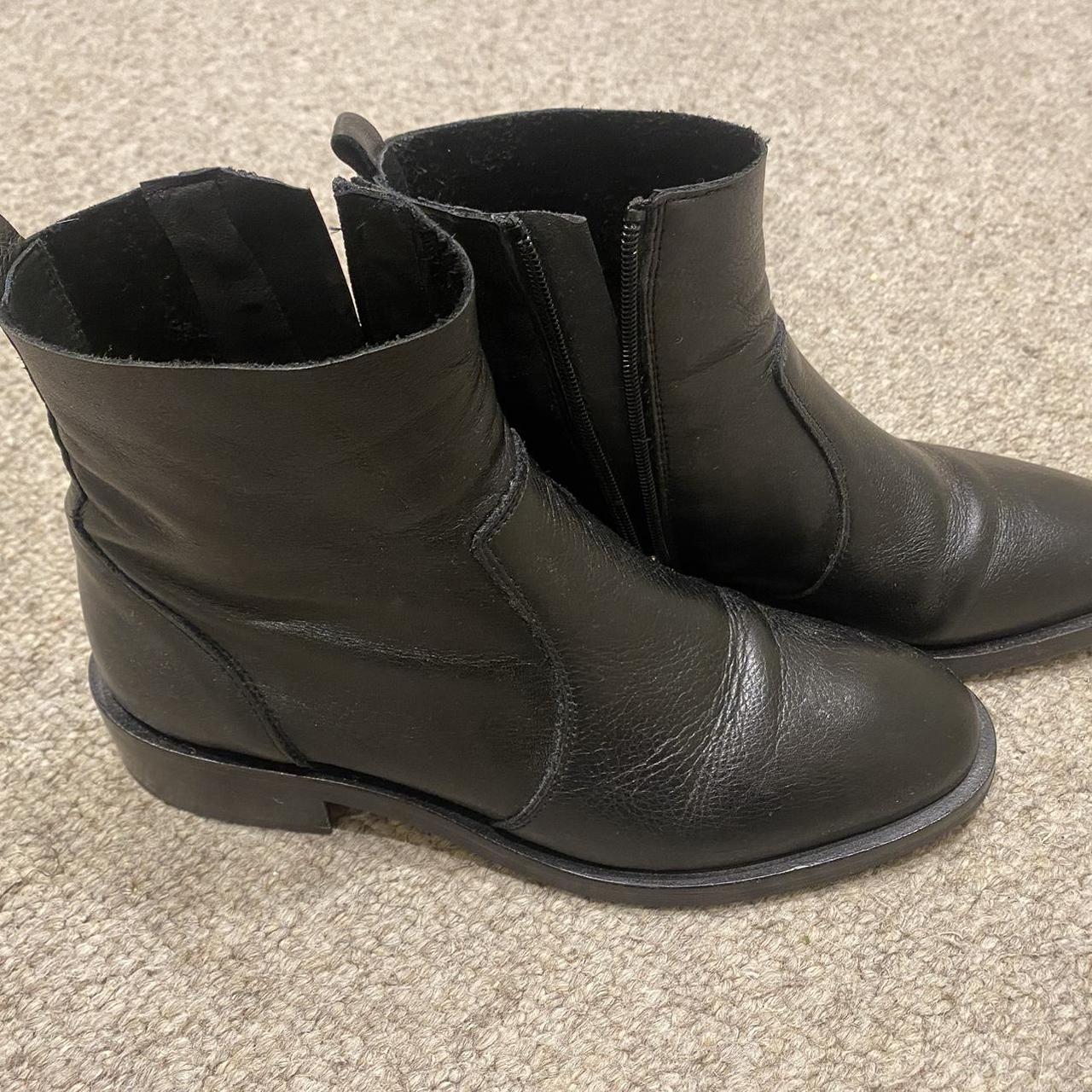 Black leather Chelsea / ankle boots from Office.... - Depop