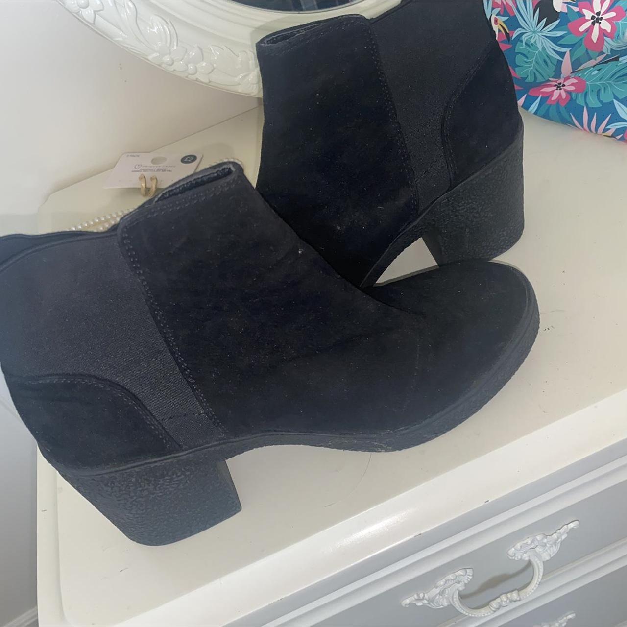 black boots size 5 worn a couple times but been... - Depop