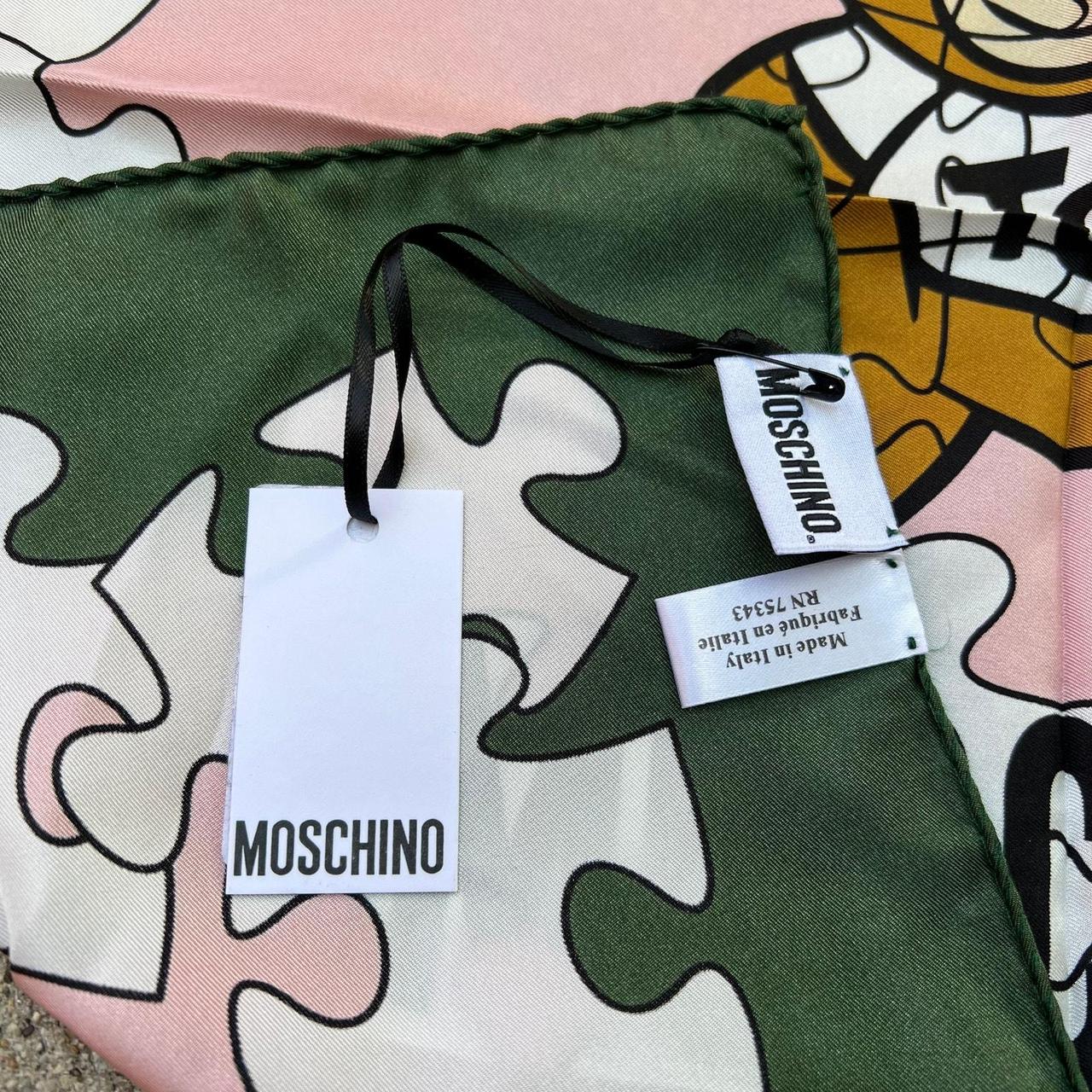 Buy MOSCHINO TOY PUZZLE BEAR 100% SILK SCARF MADE IN ITALY