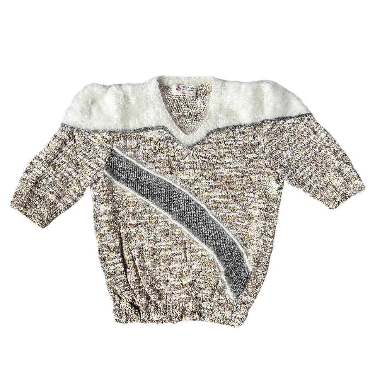Source Unknown Women's Sweater - White/Brown - S … - image 2
