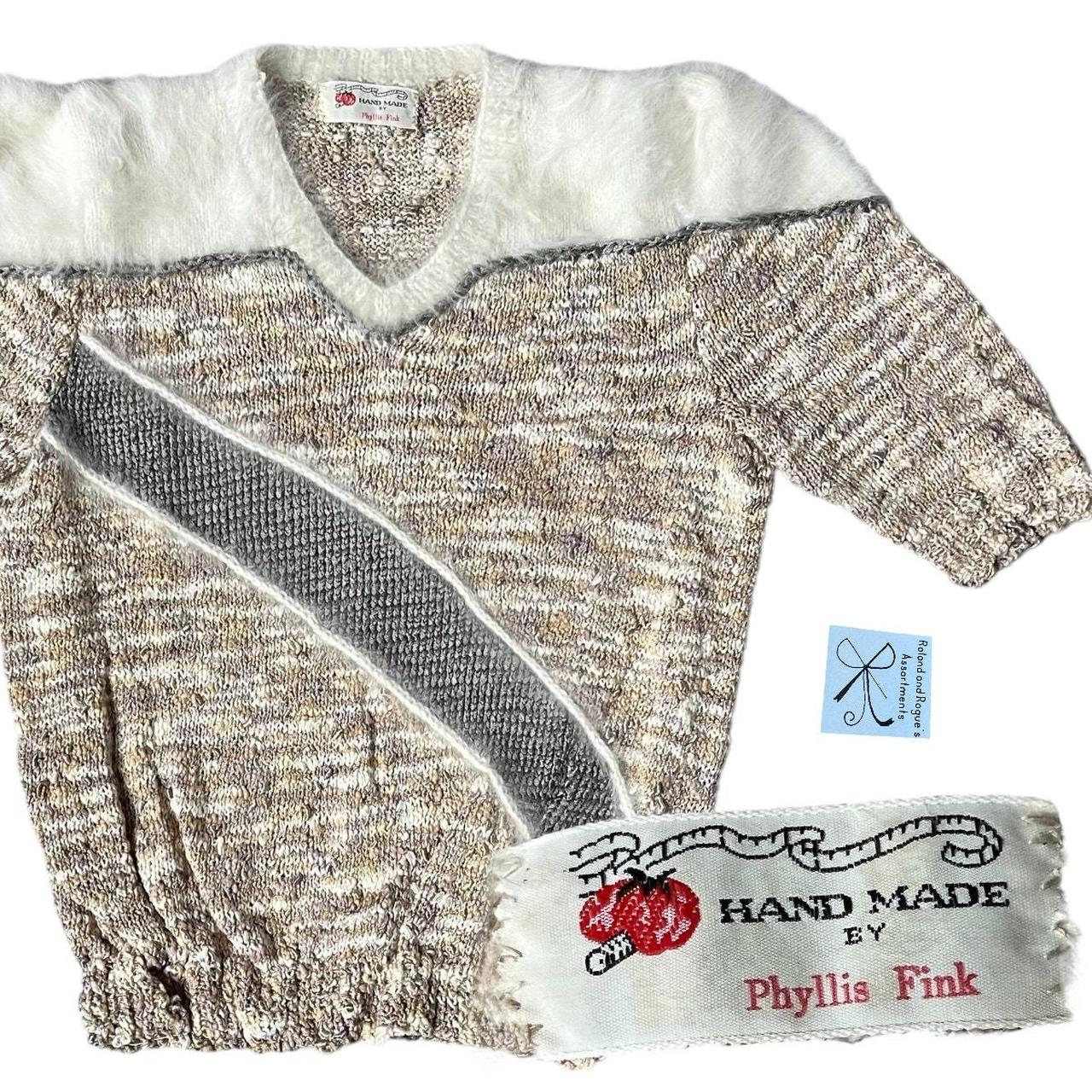 Source Unknown Women's Sweater - White/Brown - S … - image 1