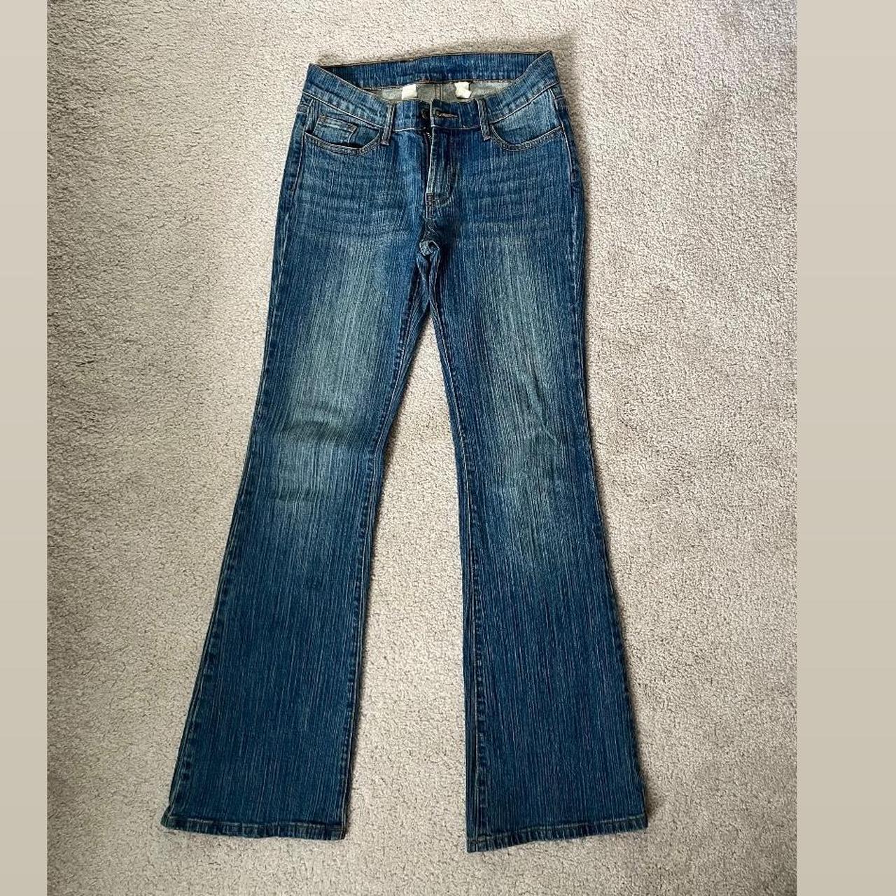 Brandy Melville Flared jeans Low waisted fit Dark... - Depop