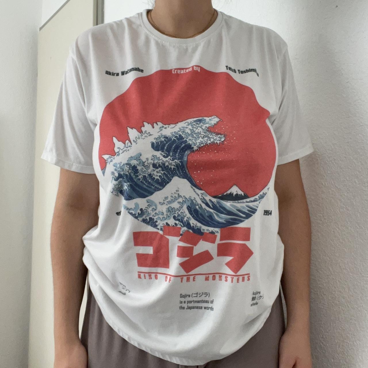 Gojira Godzilla Wave T Shirt Great Wave Godzilla Godzilla T-Shirt