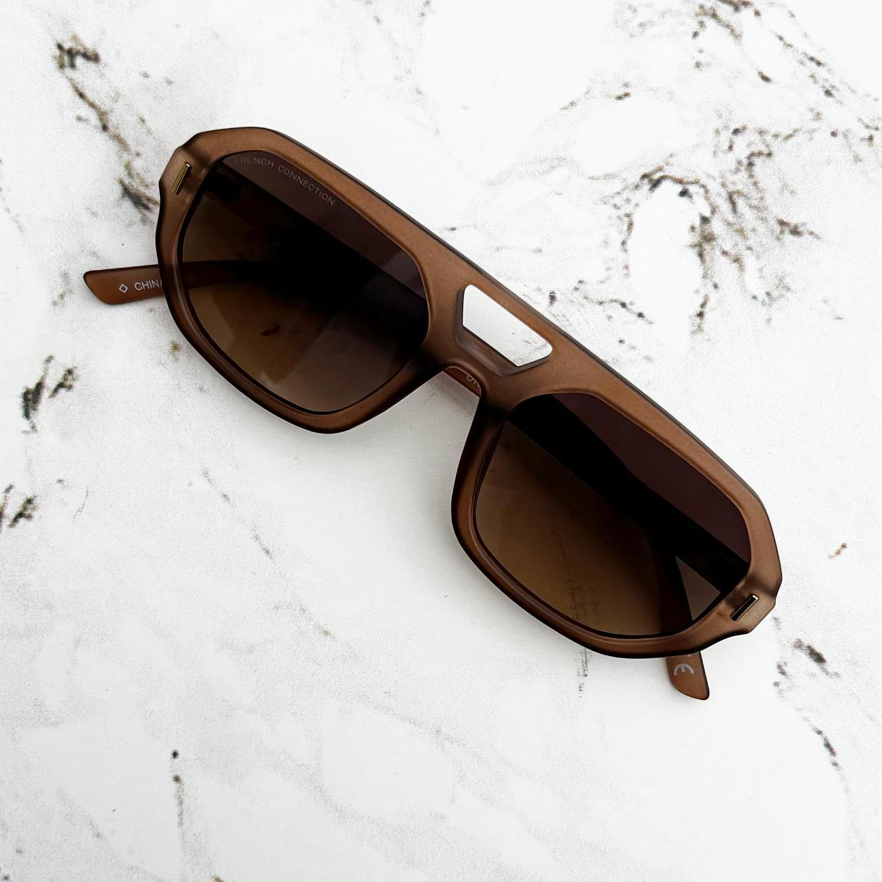 French Connection Women's Brown Sunglasses Depop