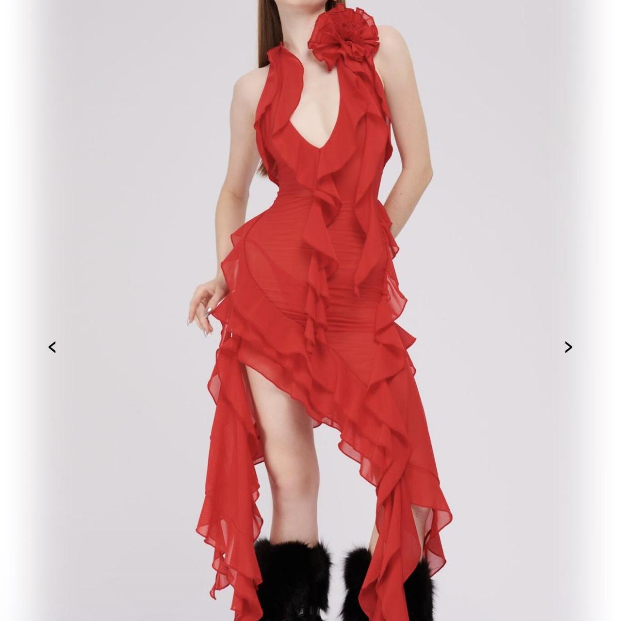 Fanci club dress in burnt orange, never worn, still... Depop