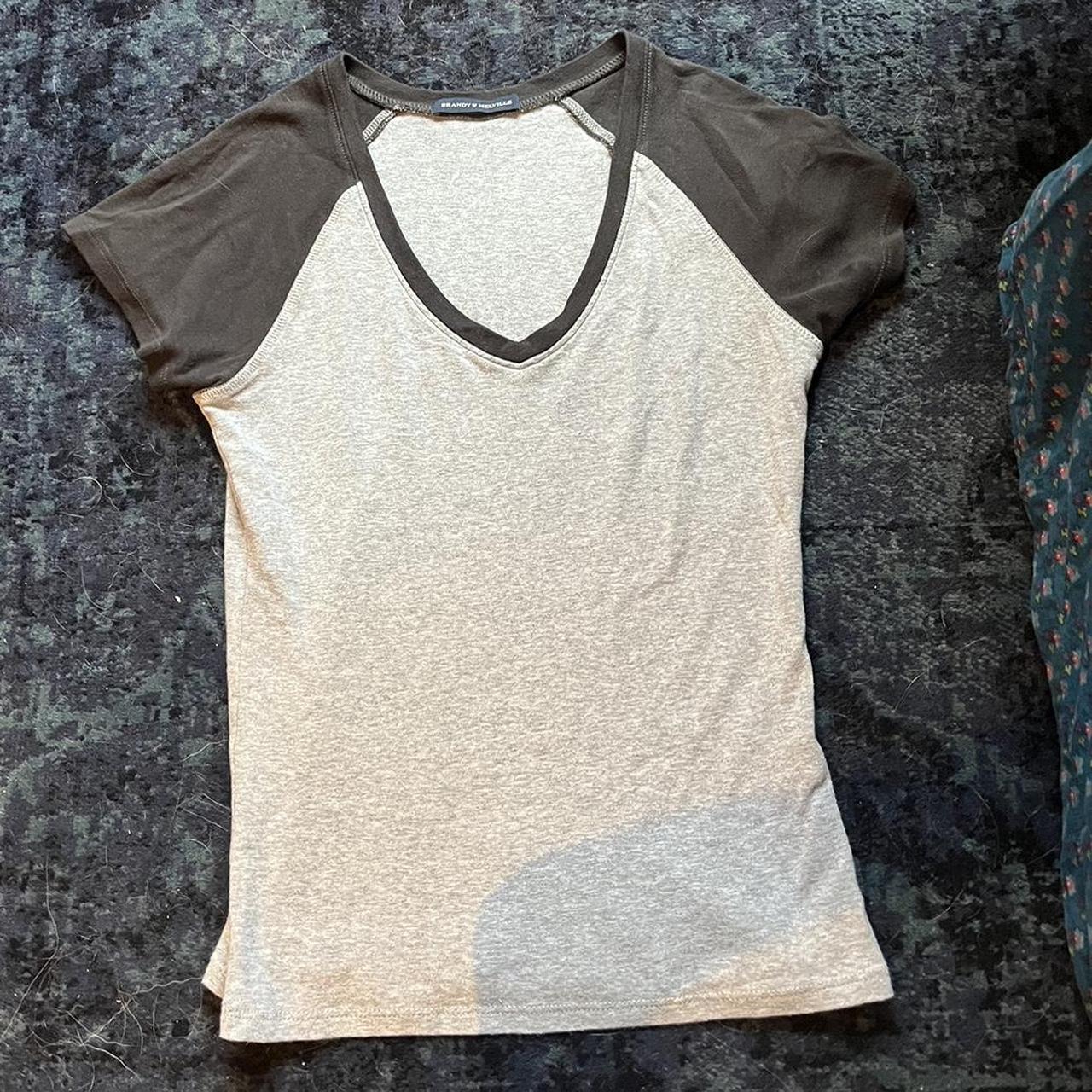 brandy grey and black short sleeved top worn... Depop