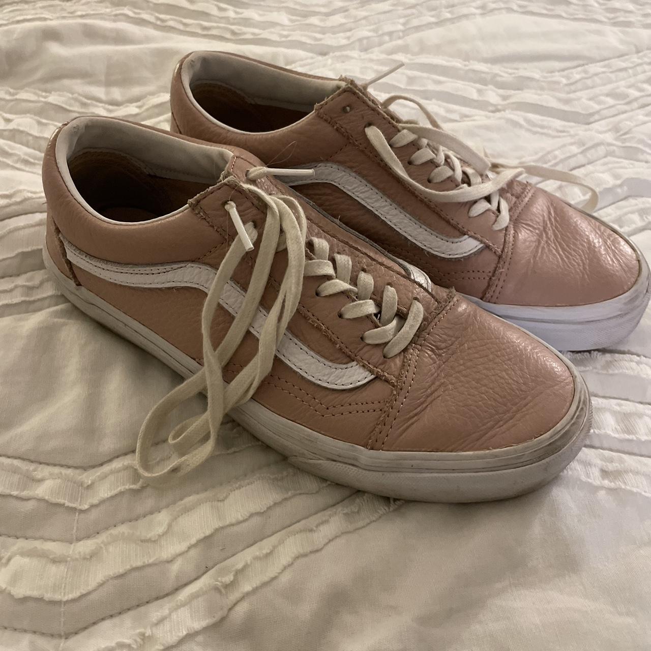 Pink best sale leather vans