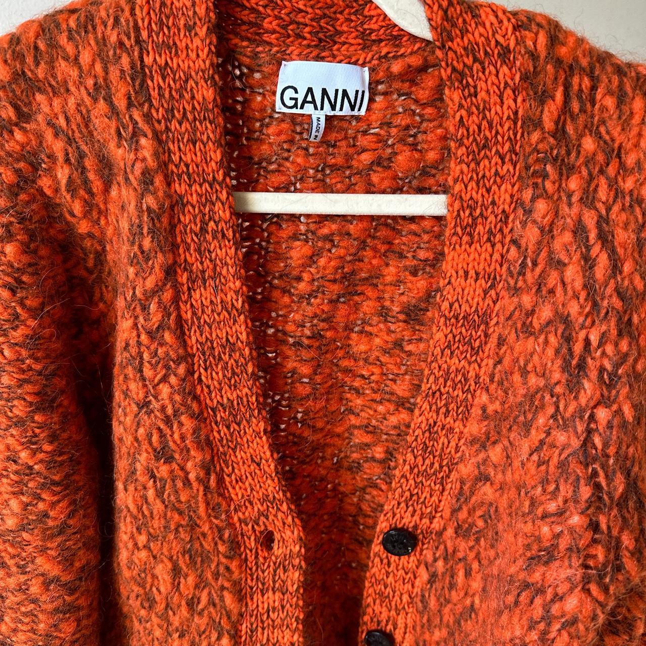 Ganni Women's Orange and Red Cardigan (2)