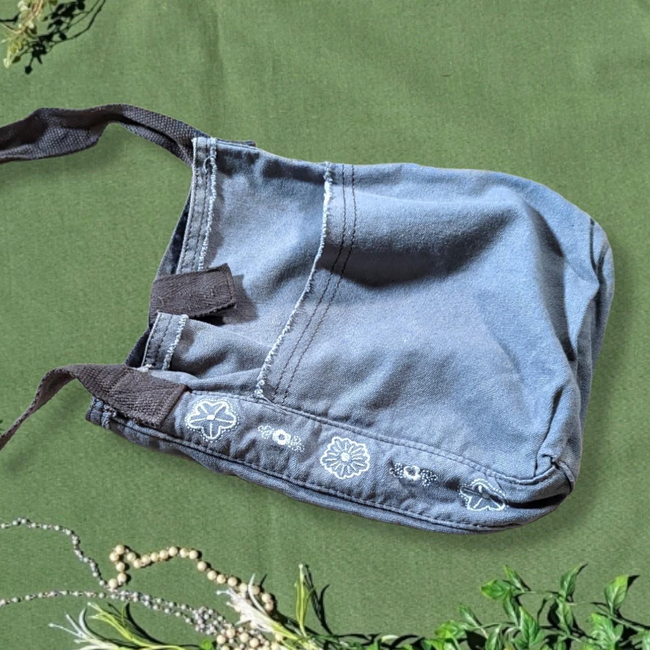 embroidered canvas messenger bag slate gray bag... Depop