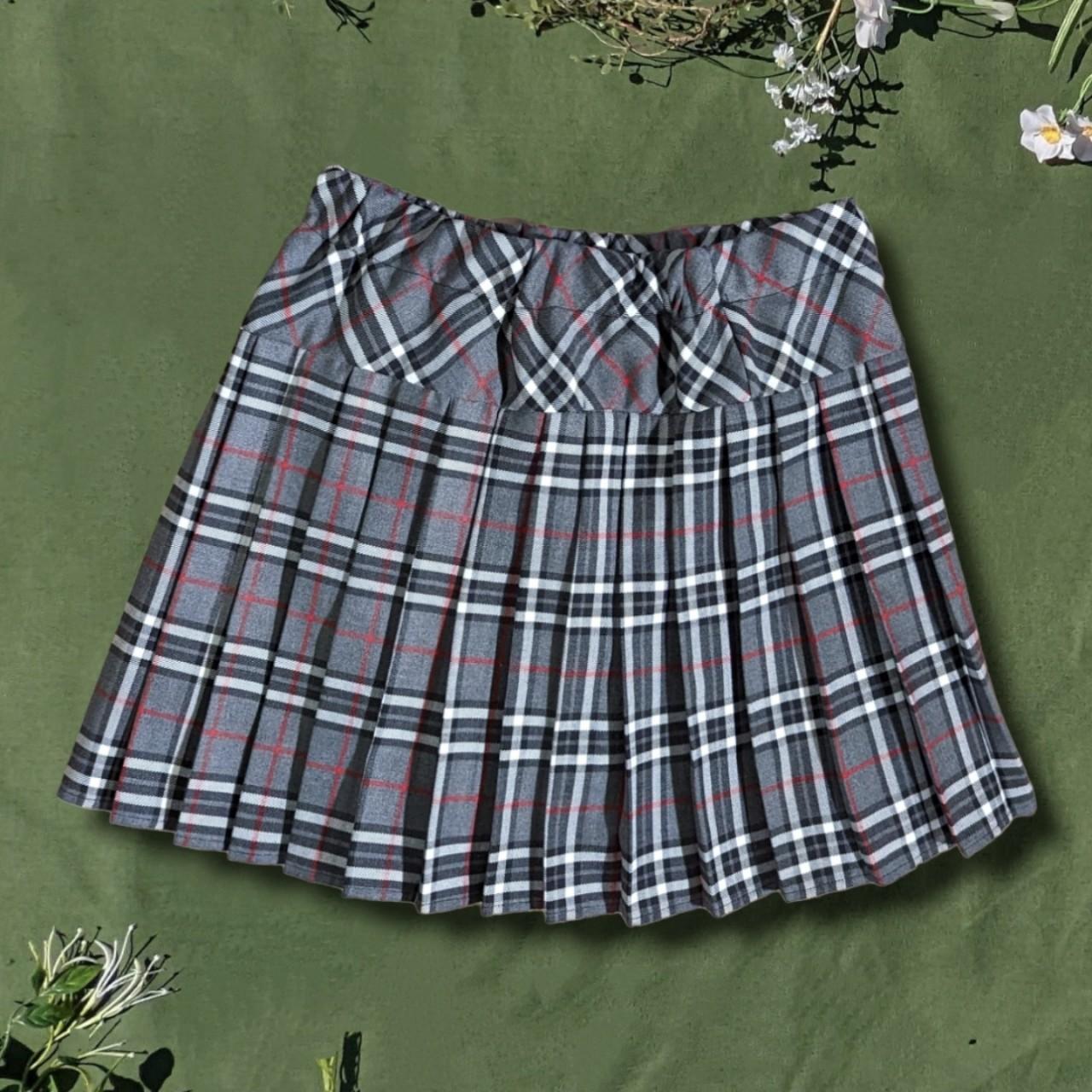 Plaid Pleated Low-Waisted Mini... - Depop