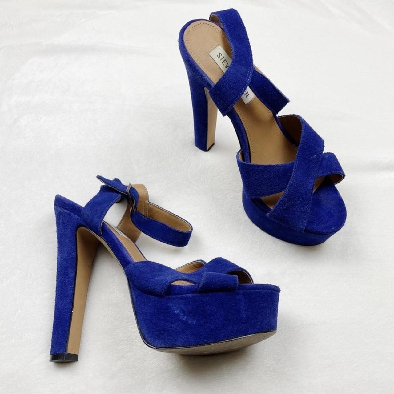 Steve madden blue suede on sale pumps