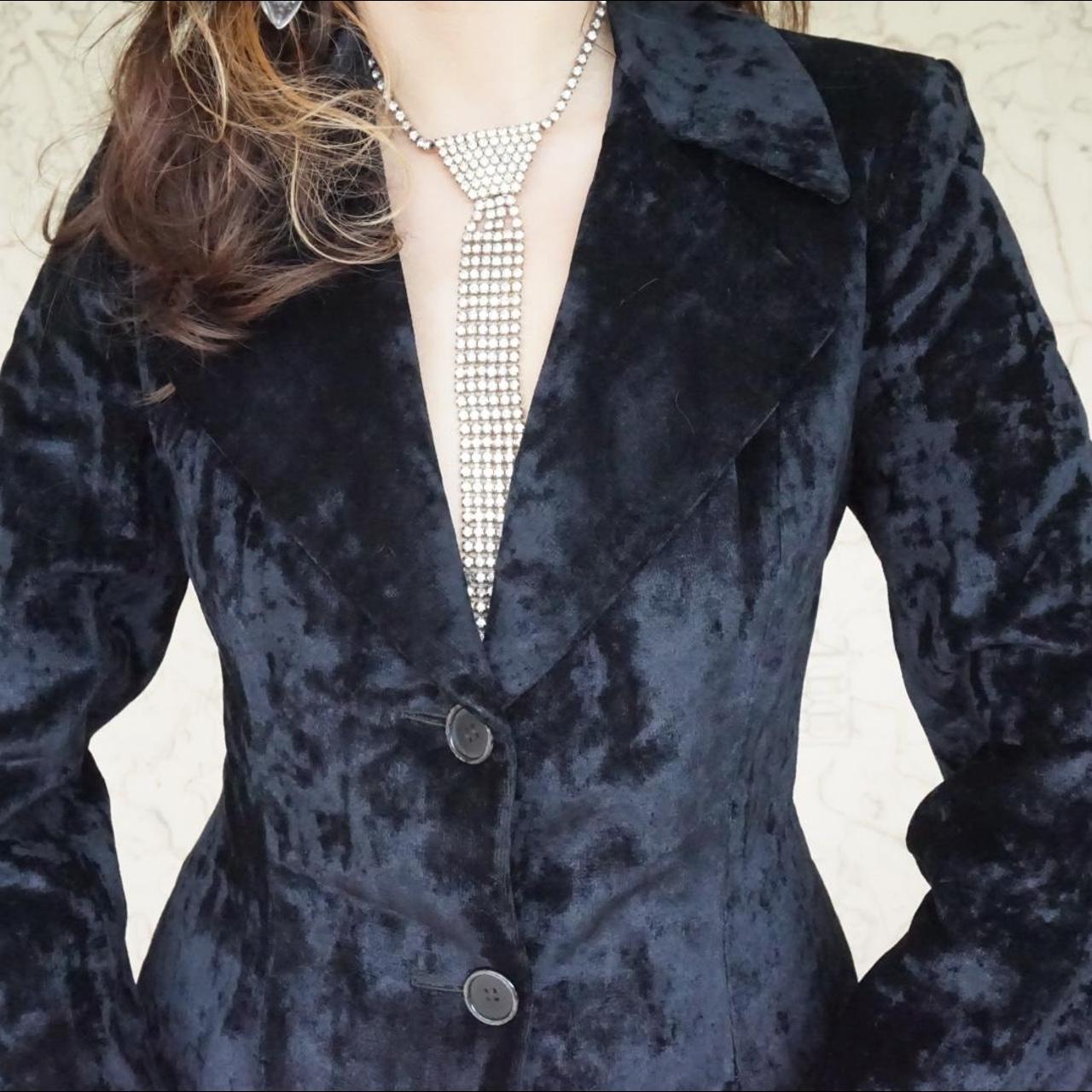 Vintage 1960s 1970s Black Crushed Velvet Coat This Depop 8958