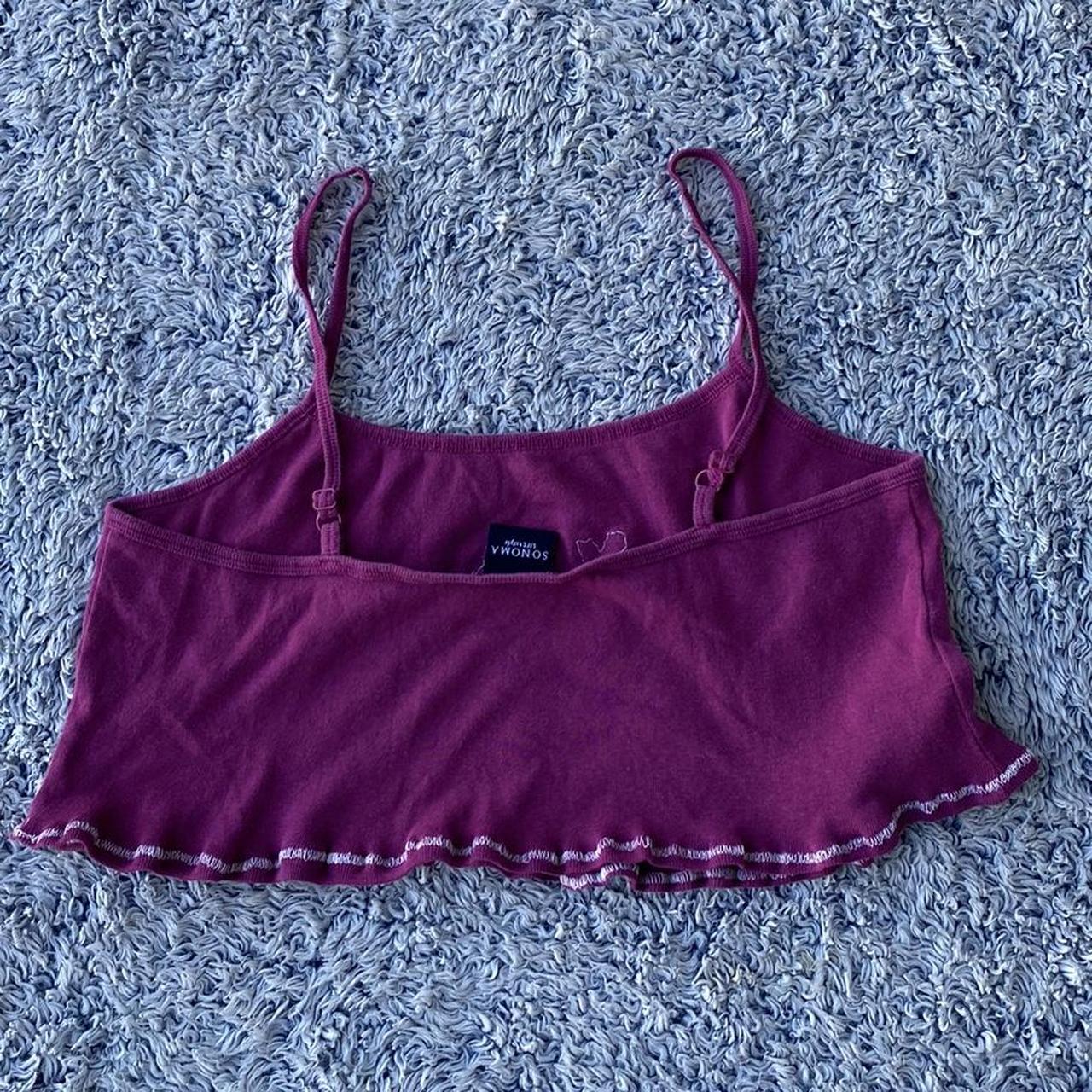 Sonoma Goods for Life Women's Pink and Purple Crop-top | Depop 