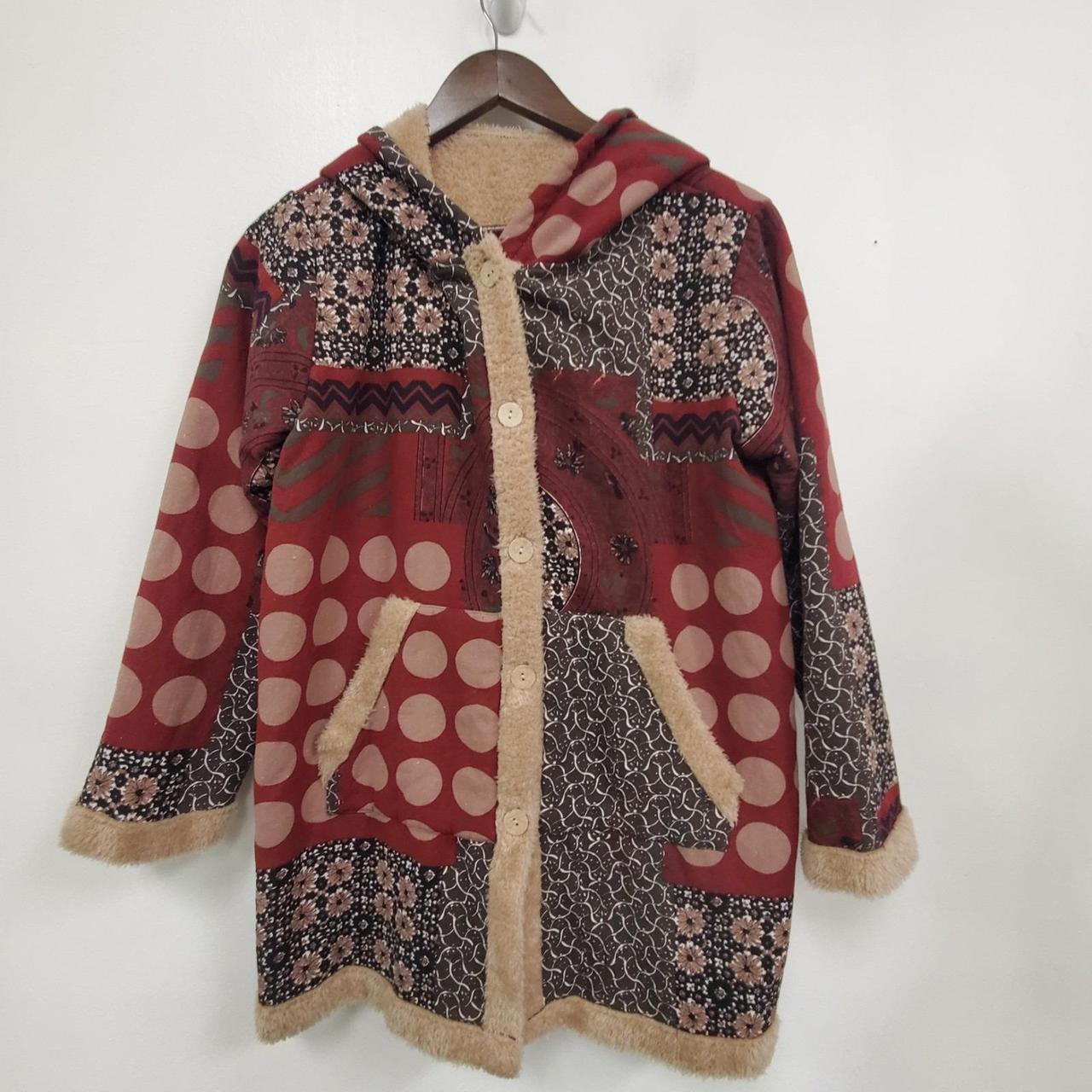 Women's Jacket - Multi - M – Artsy Patchwork Sher… - image 2