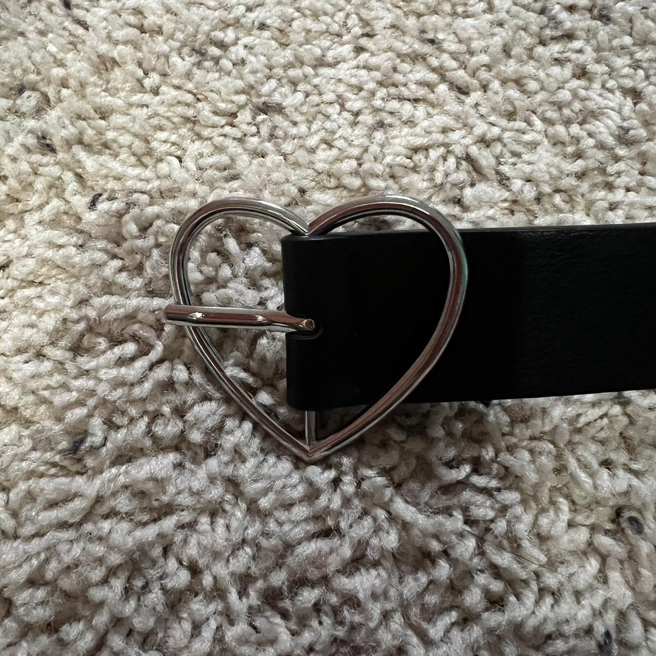 black brandy melville belt with silver heart as the... - Depop