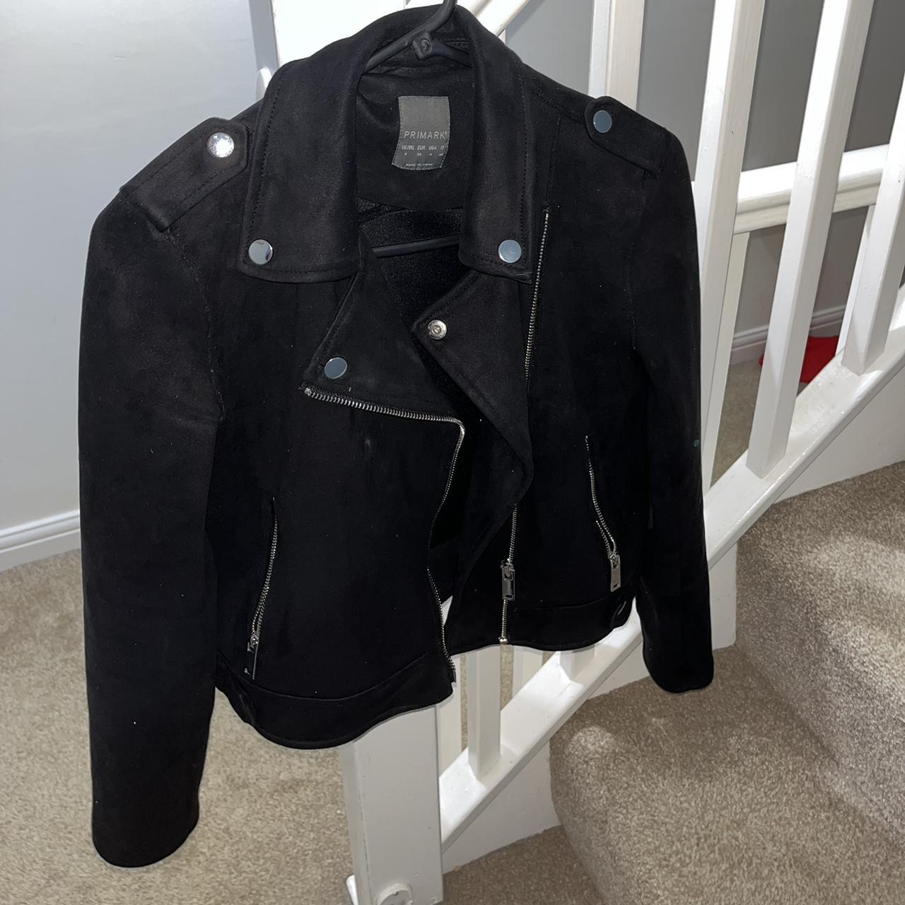 Bomber leather jacket ( Not leather ) black Primark... Depop