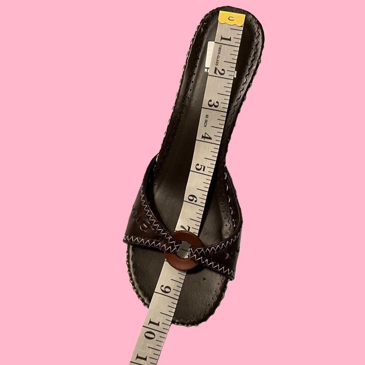 Y2k brown kitten heel sandals Size: estimated... - Depop