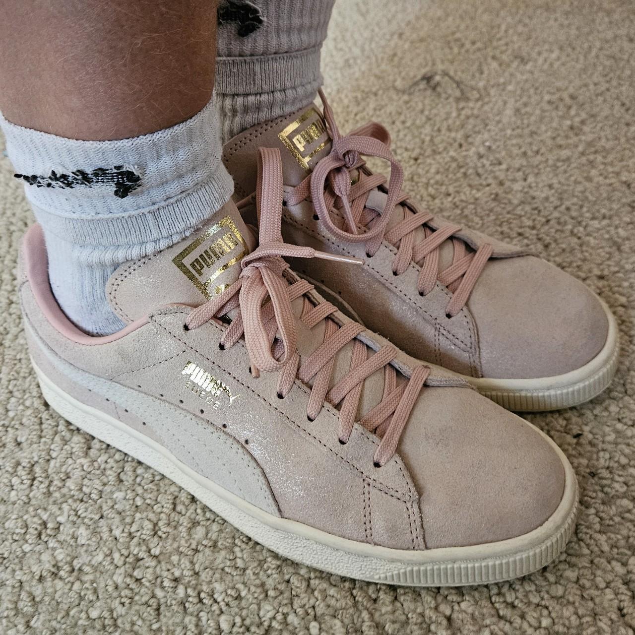 Pale pink pumas Womens 8.5 Extremely lightly worn. Depop