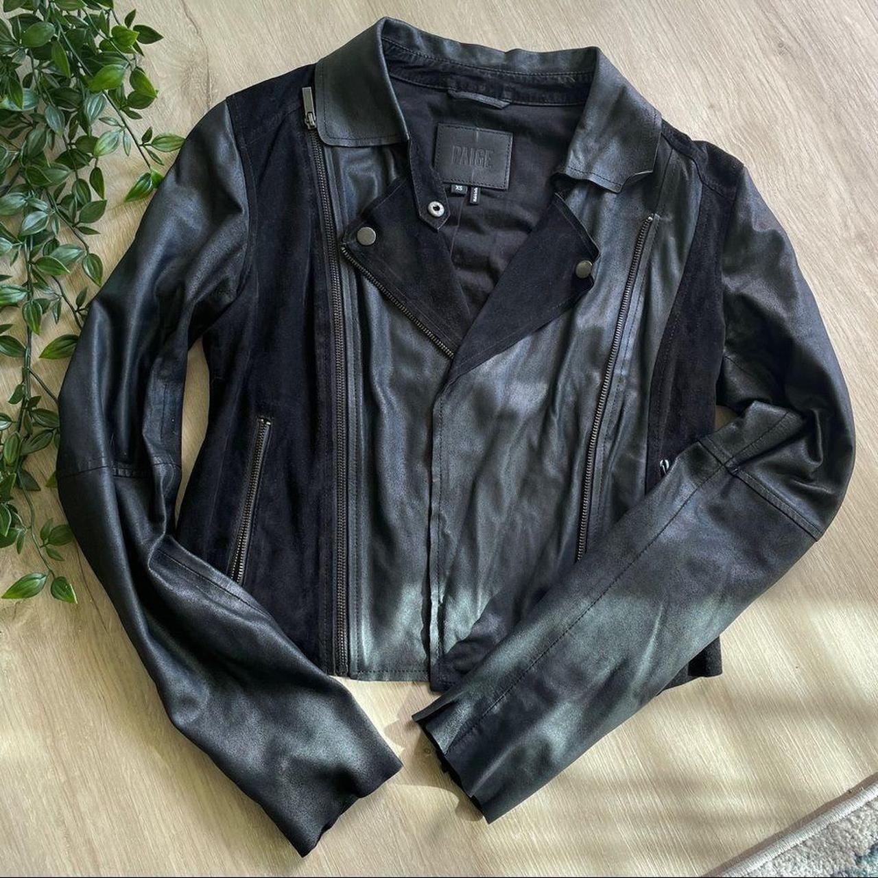 Paige • Black Leather Suede Silvie buy Moto Jacket