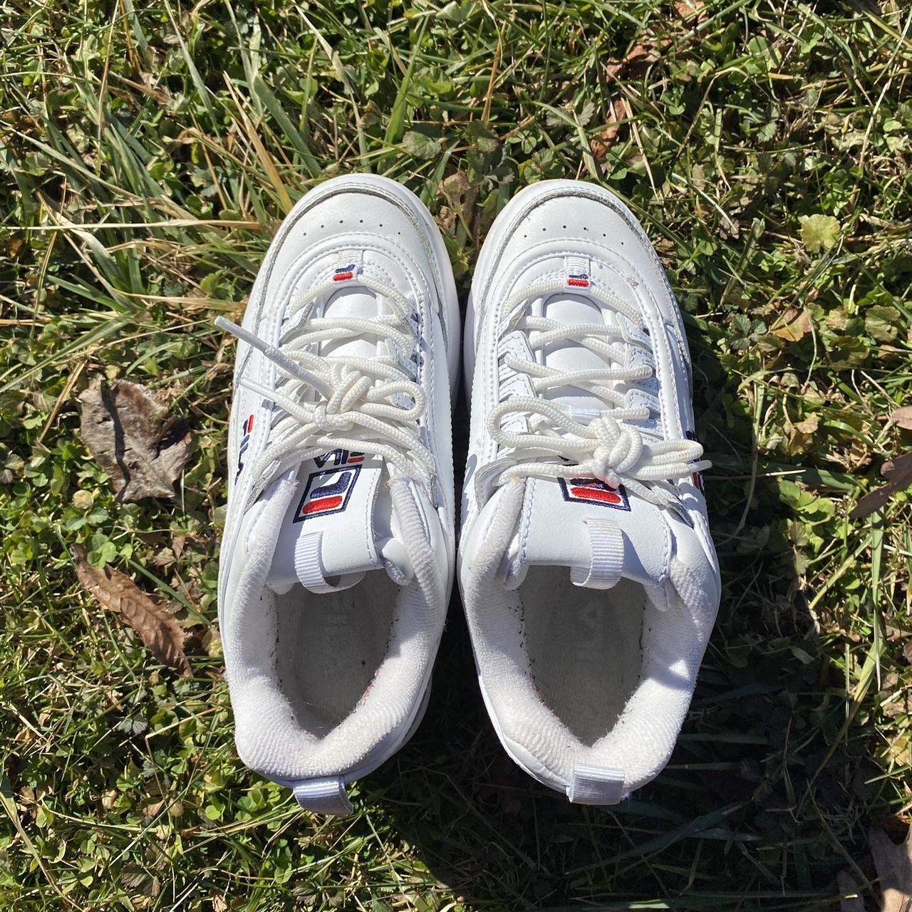 fila platform sneakers white