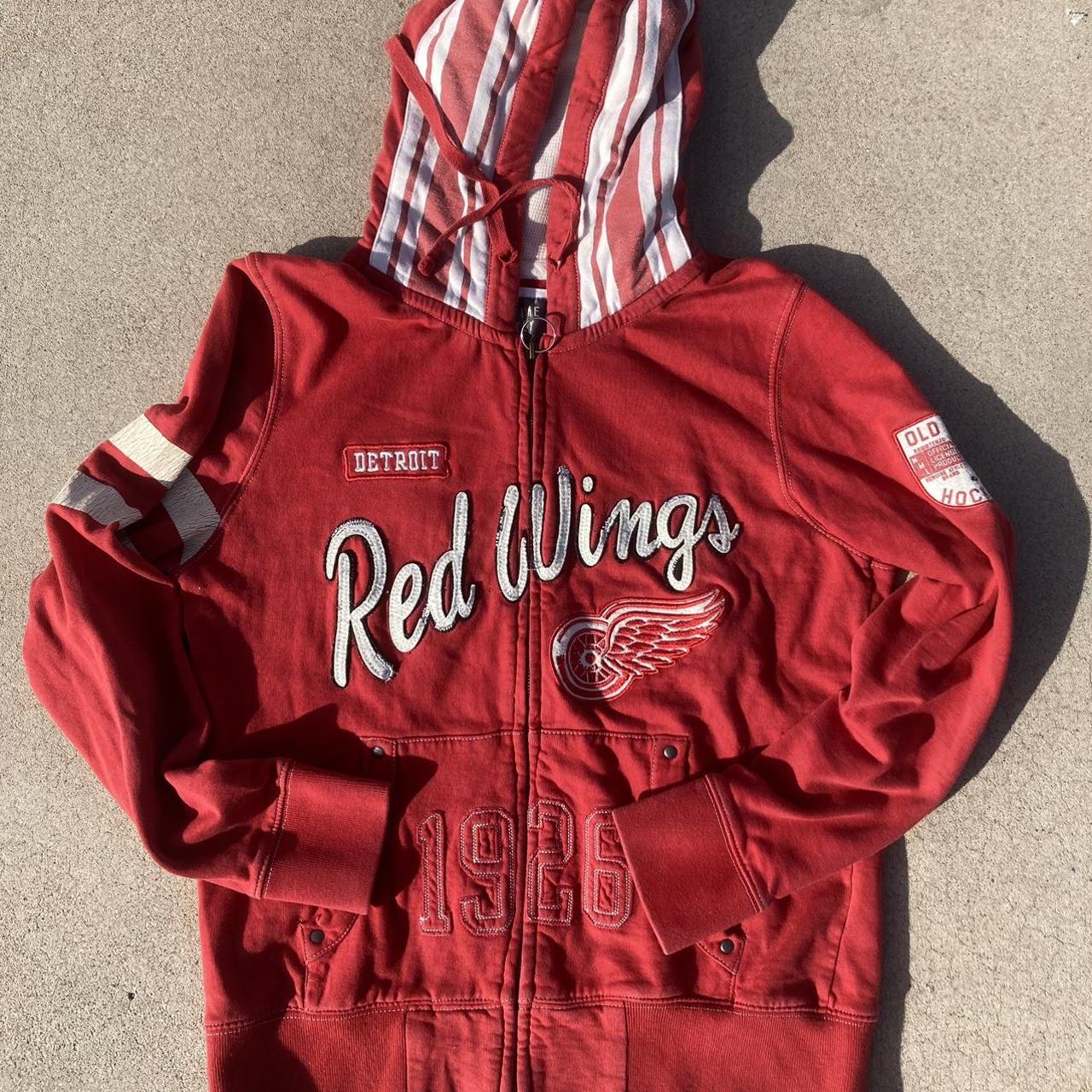 Detroit Red Wings Red and White Varsity Jacket