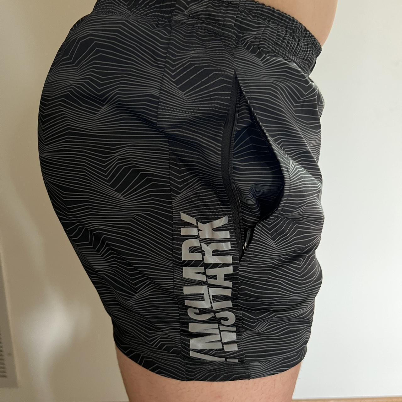Gymshark Men's Black and Grey Shorts Depop