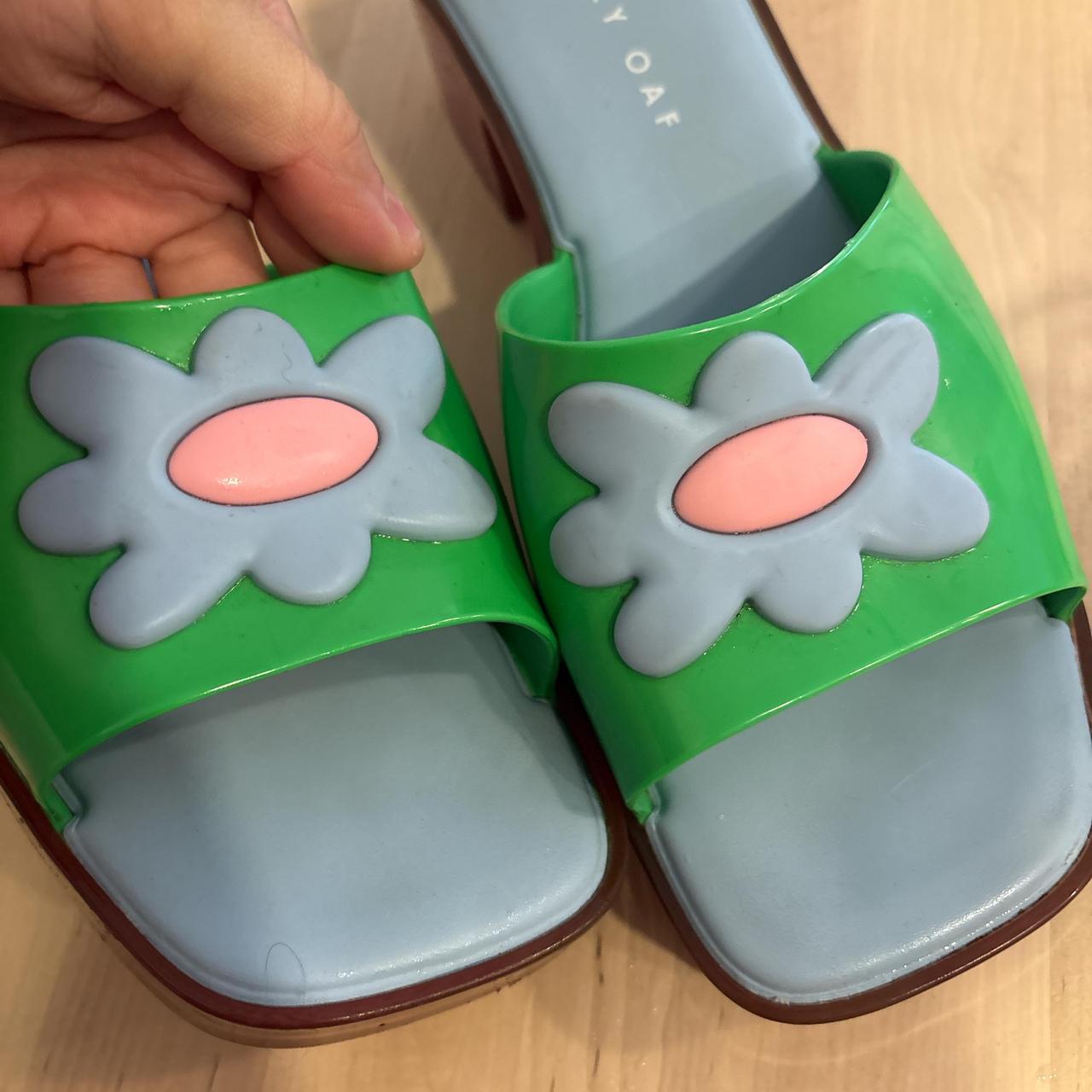 Lazy Oaf Women's Slides - Green/Multi - US 10 – L… - image 4