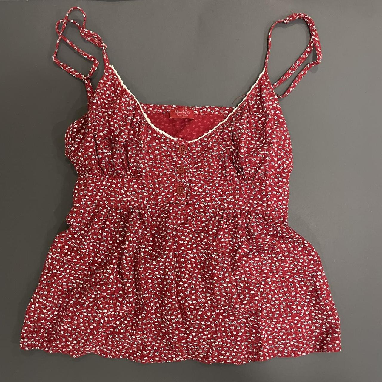 Adorable Red Brandy Melville Babydoll Top Depop