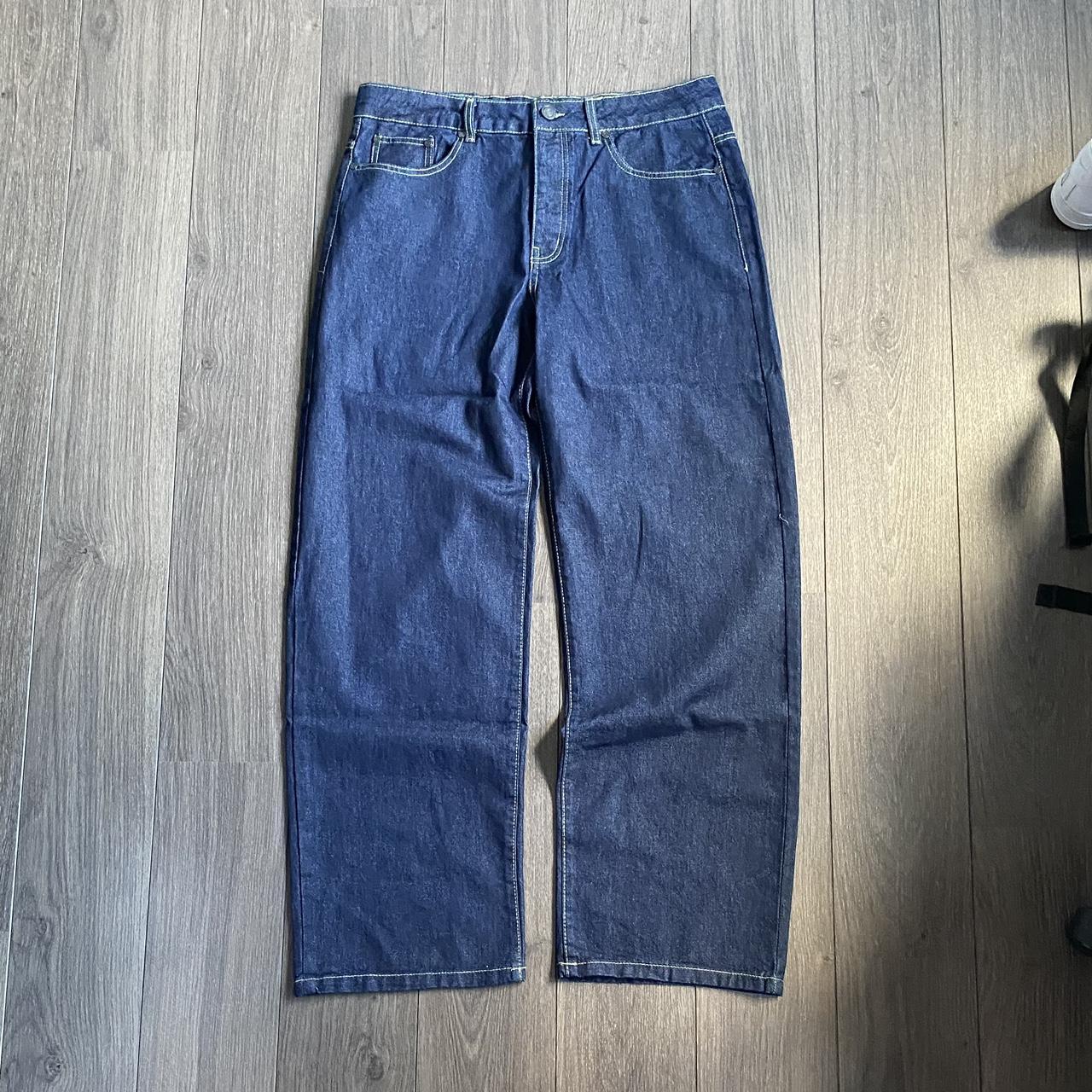 Baggy blue jeans. W34 L32. Good condition. Modelled... - Depop