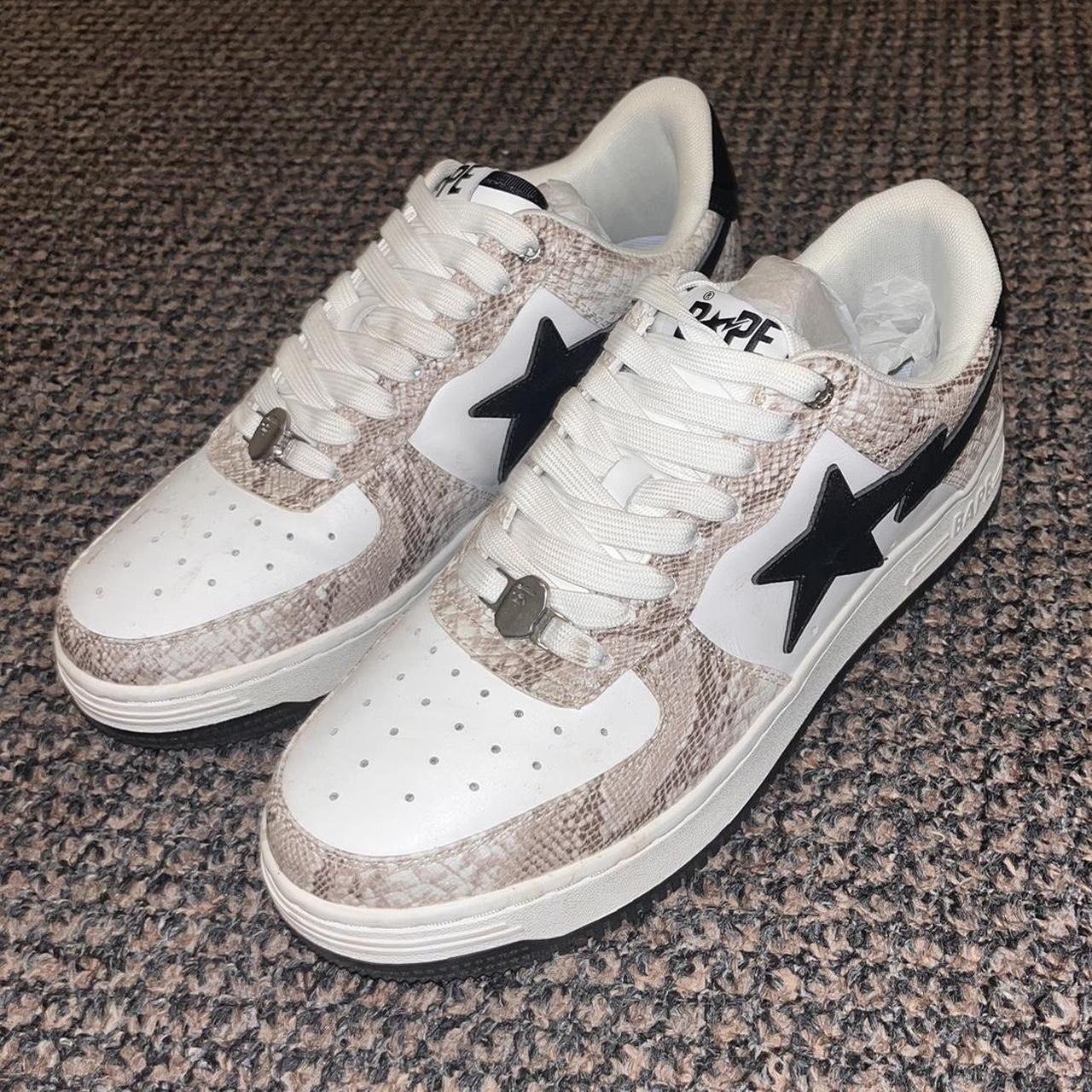 White/black/snakeskin bapestas, size UK 8. Great... - Depop