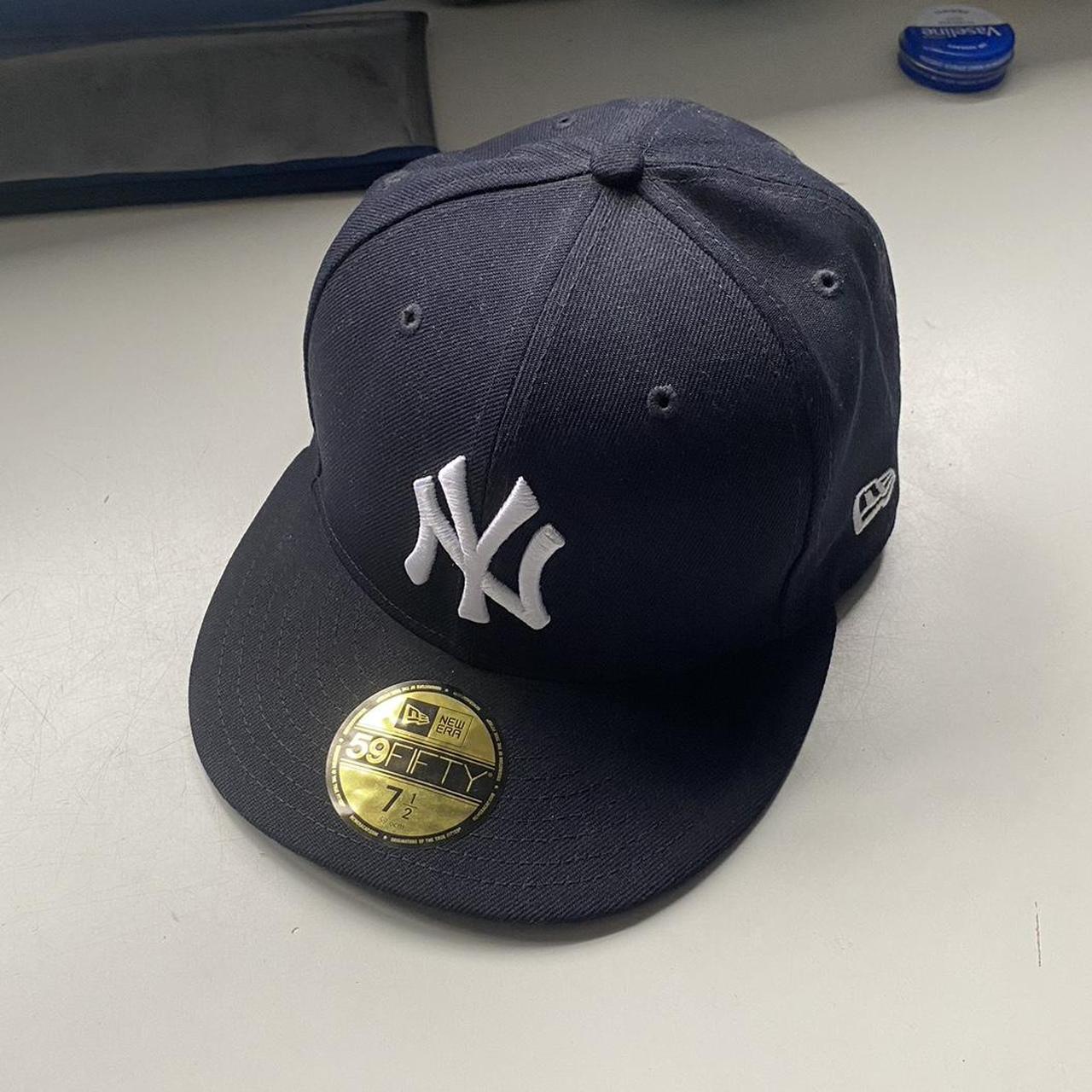 Navy new era fitted cap New York yankees size 7 1/2.... - Depop