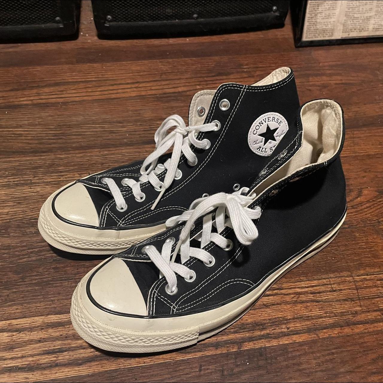 Super clean converse classic. Black label size 9.5... - Depop