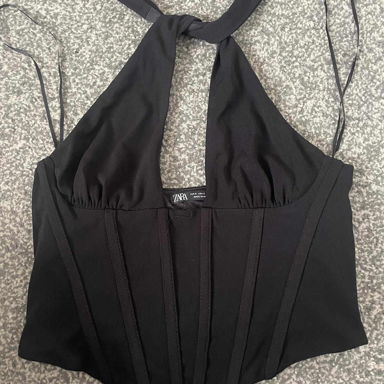 Zara corset top black Size small Never worn... - Depop