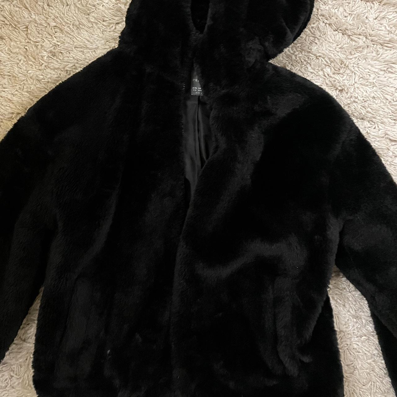 Black fur coat primark hotsell