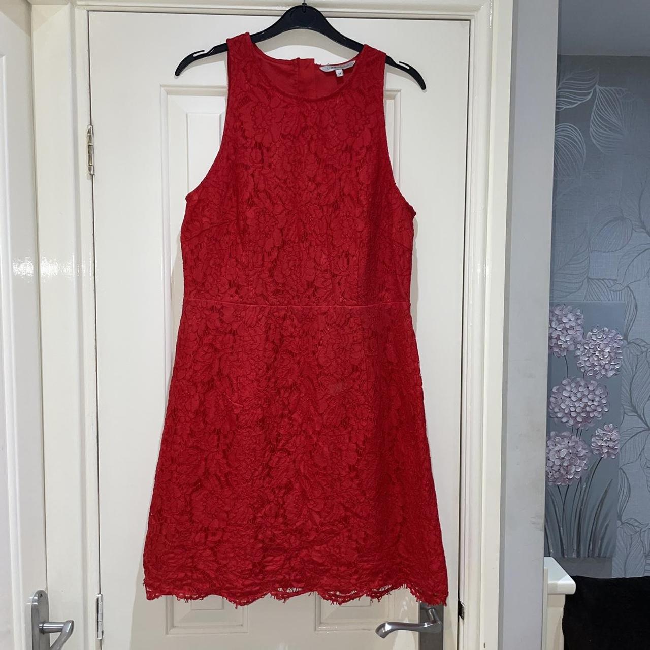 M&s red lace dress hotsell