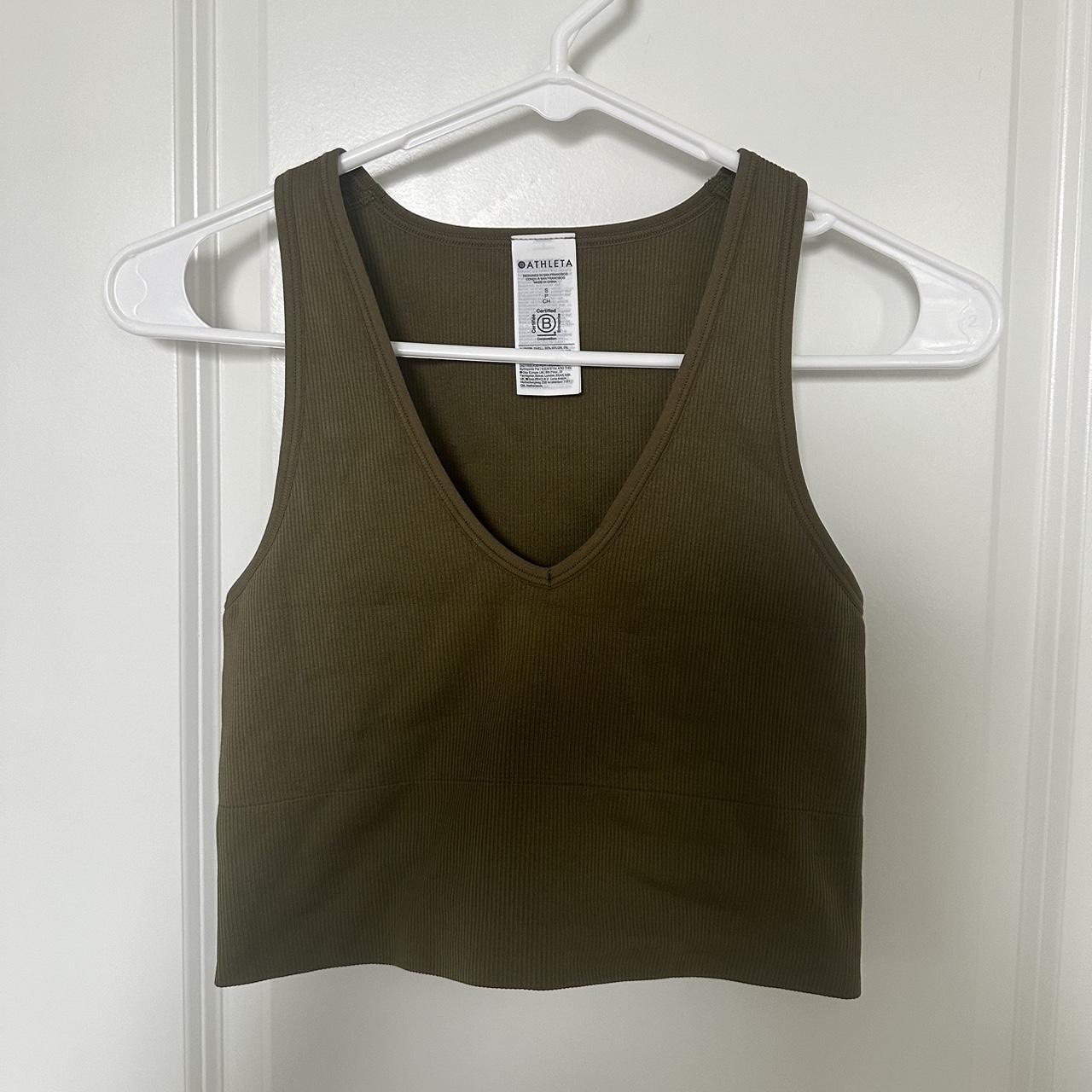 ARMY GREEN ATHLETA WORKOUT TANK never worn size:... - Depop