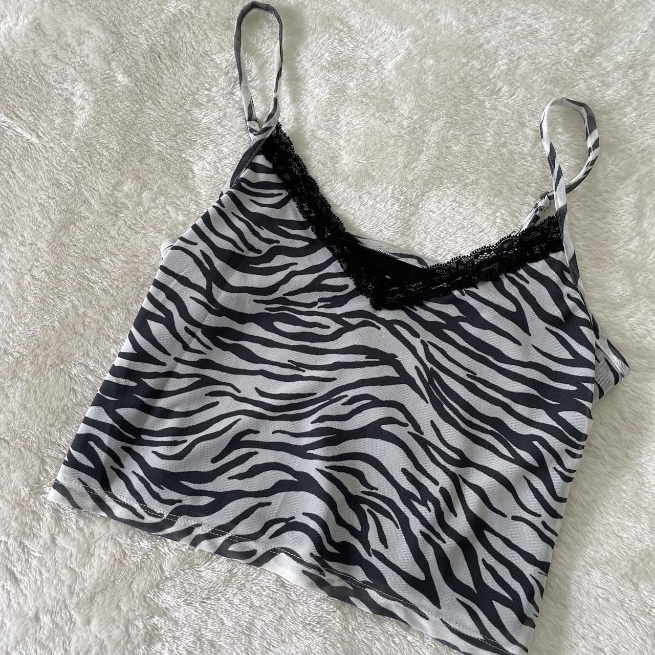 Hollister, Zebra Striped Crop Tank-top, with