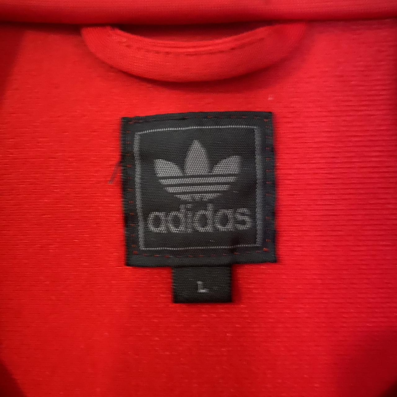 Adidas Originals turtle neck red and white track... - Depop