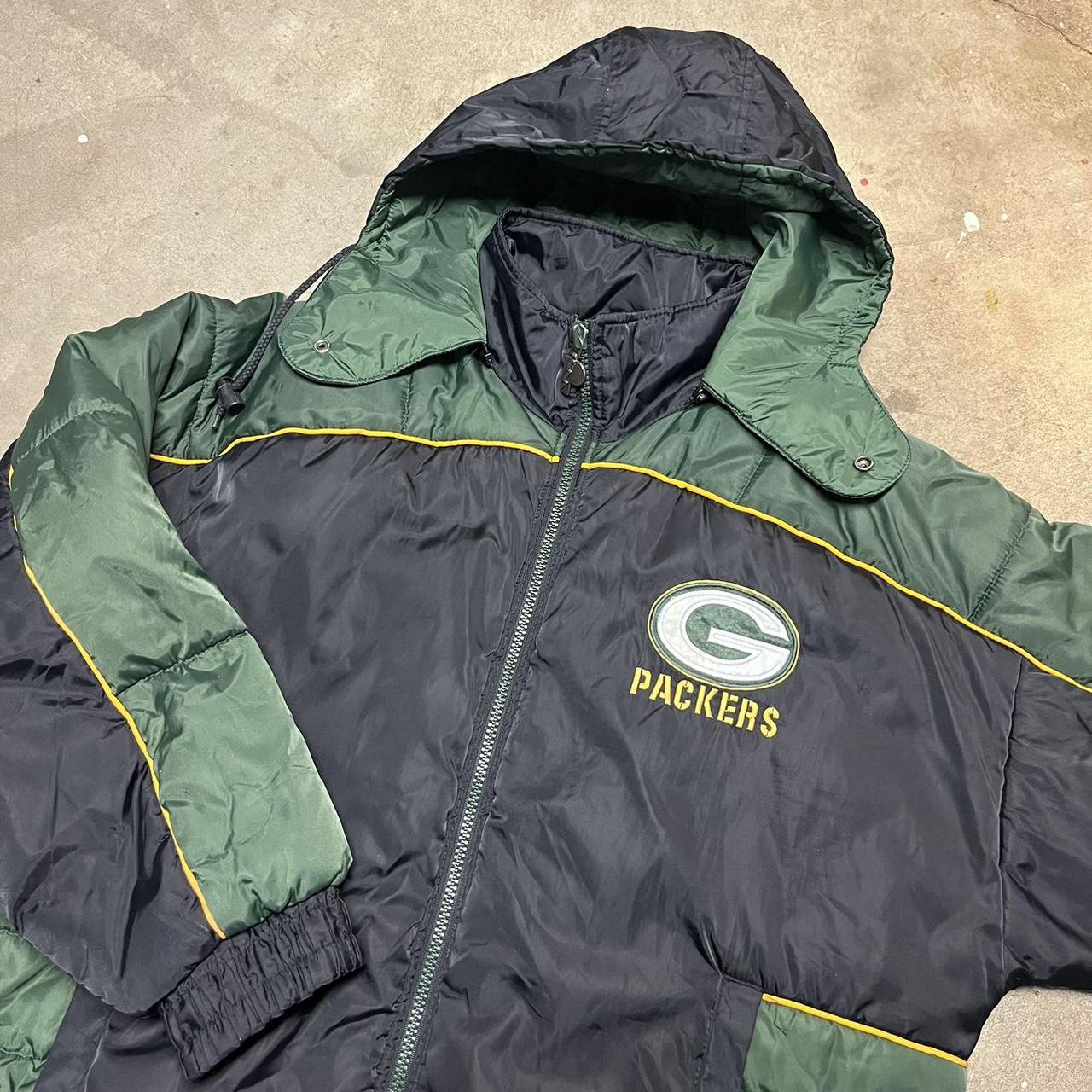 Vintage Green Bay Packers winter jacket! Quarter zip - Depop